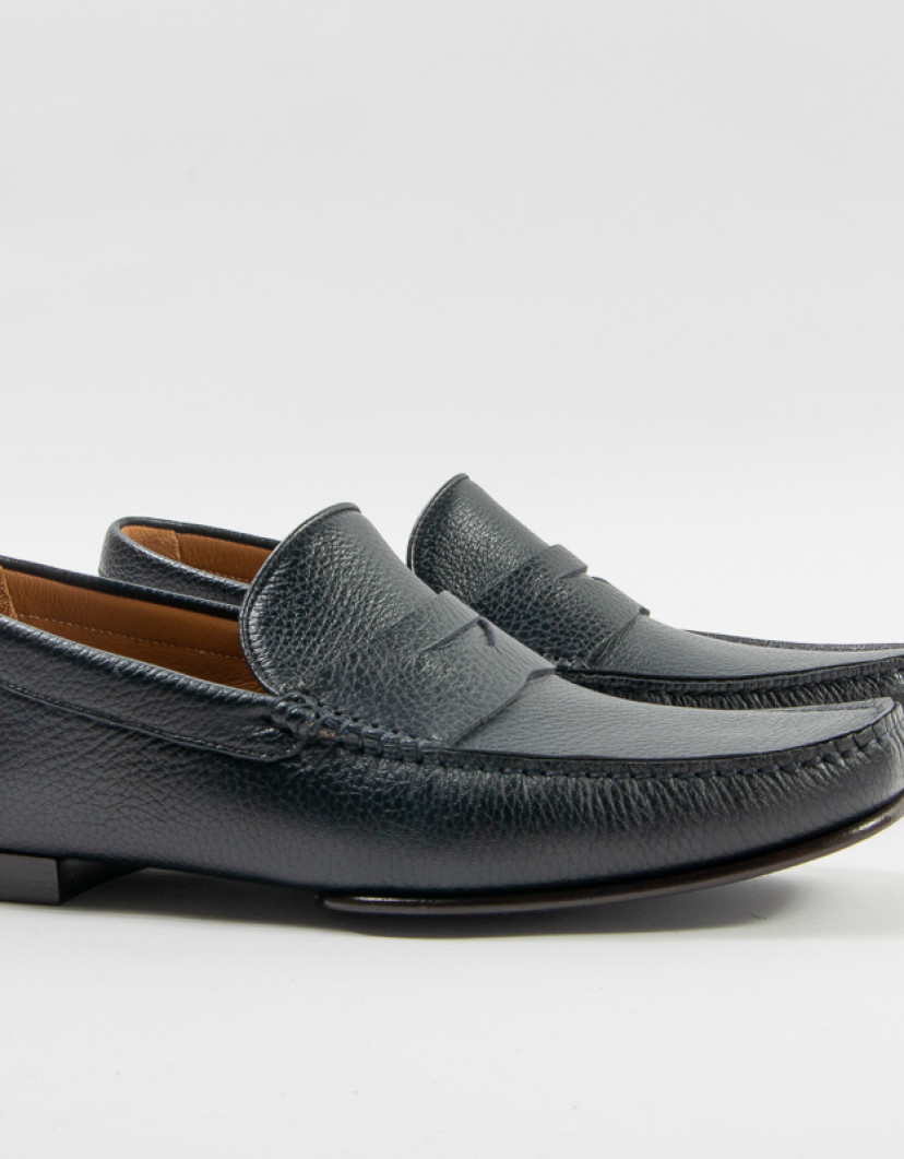 Patrick Hellmann Collection Men's Navy Leather Loafers image