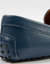 Patrick Hellmann Collection Navy Blue Leather Moccasins thumbnail 3