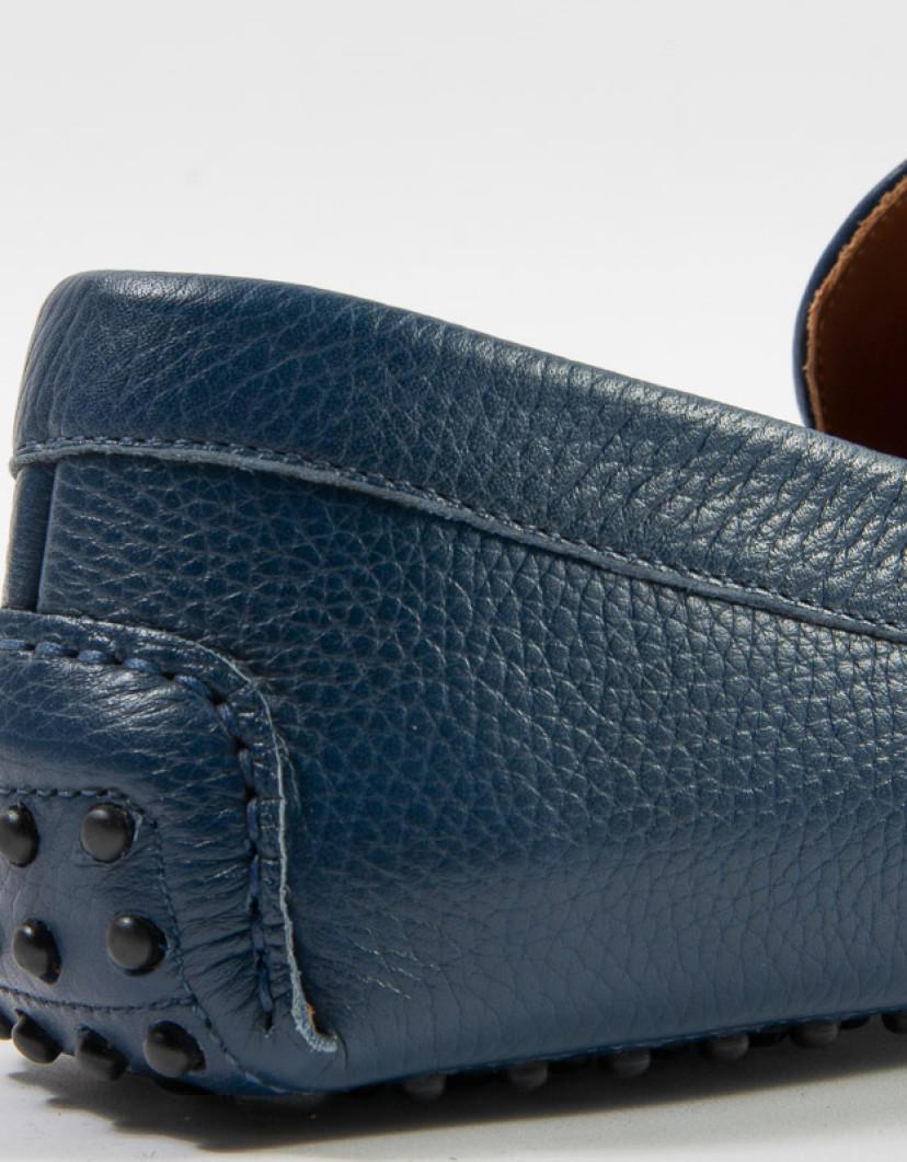 Patrick Hellmann Collection Navy Blue Leather Moccasins image