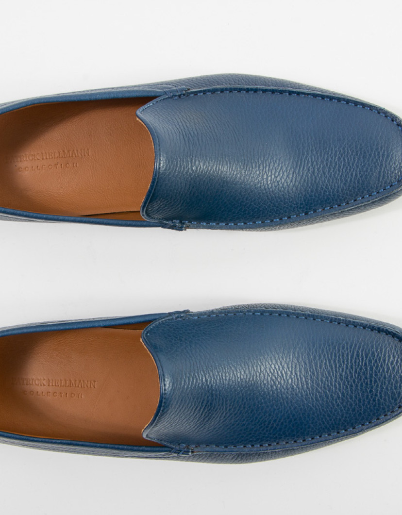 Patrick Hellmann Collection Navy Blue Leather Moccasins image
