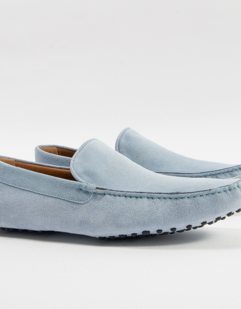 Patrick Hellmann Collection Light Blue Suede Moccasins image