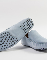 Patrick Hellmann Collection Light Blue Suede Moccasins thumbnail 6