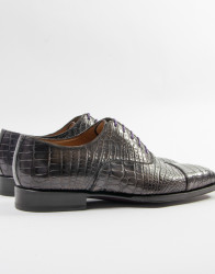Patrick Hellmann Collection Dark Grey Crocodile Leather Shoes thumbnail 5