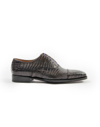 Patrick Hellmann Collection Dark Grey Crocodile Leather Shoes thumbnail