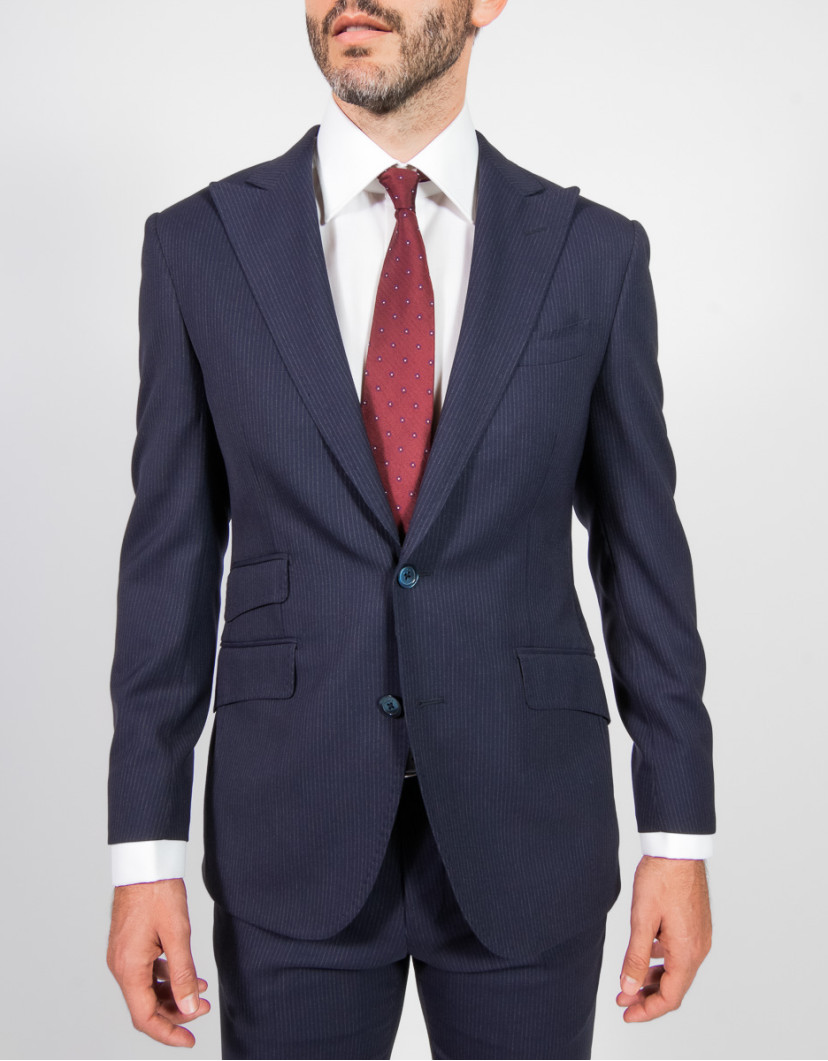 Patrick Hellmann Collection Navy Blue 100% Wool Suit image