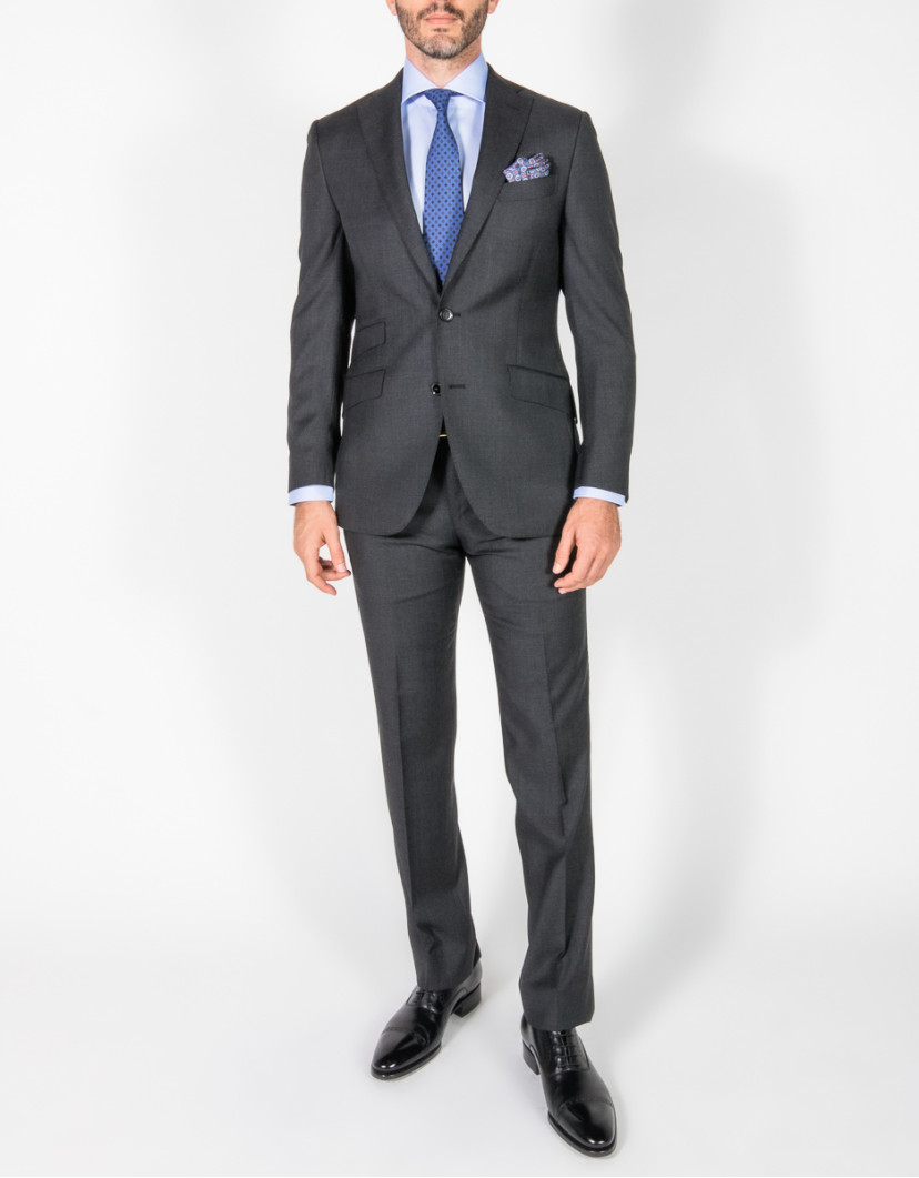 Patrick Hellmann Collection Elegant Charcoal 100% Wool Suit image