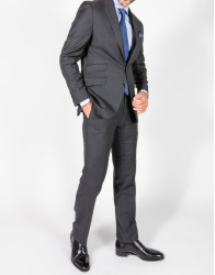 Patrick Hellmann Collection Elegant Charcoal 100% Wool Suit thumbnail 2