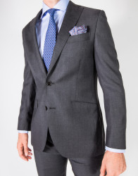 Patrick Hellmann Collection Elegant Charcoal 100% Wool Suit thumbnail 3