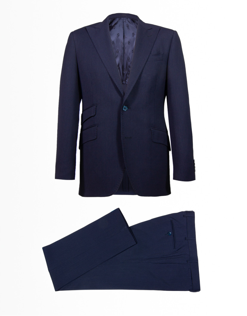 Patrick Hellmann Collection Navy Blue 100% Wool Suit image
