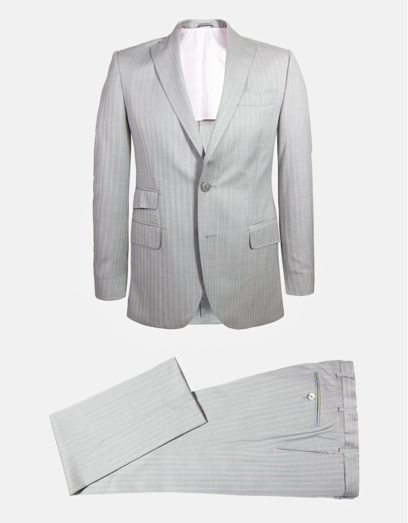 Patrick Hellmann Collection Grey 100% Wool Suit image
