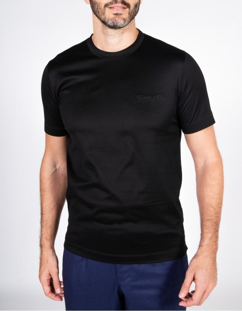 Castello d'Oro Black Cotton T-Shirt 100% Cotton  image