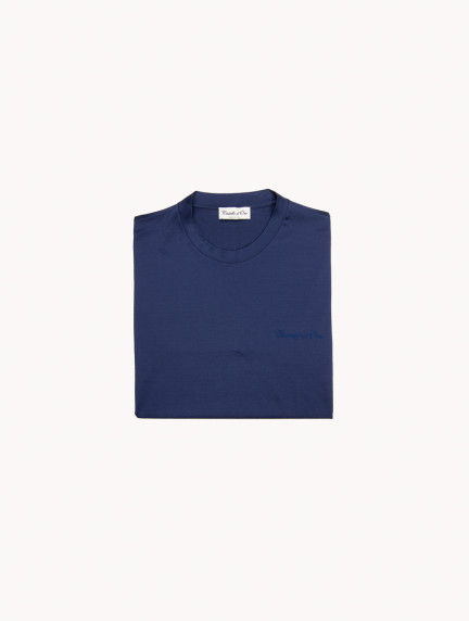 Castello d'OroNavy Blue Cotton T-Shirt 100% Cotton image506