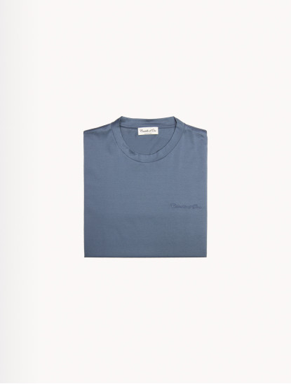 Castello d'OroGray-Blue Cotton T-Shirt 100% Cotton image508