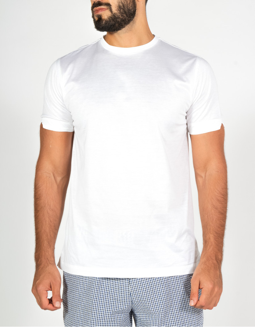 Patrick-Hellmann-Collection-White-Cotton-T-Shirt-100-Cotton-image Patrick Hellmann Collection White Cotton T-Shirt 100% Cotton image